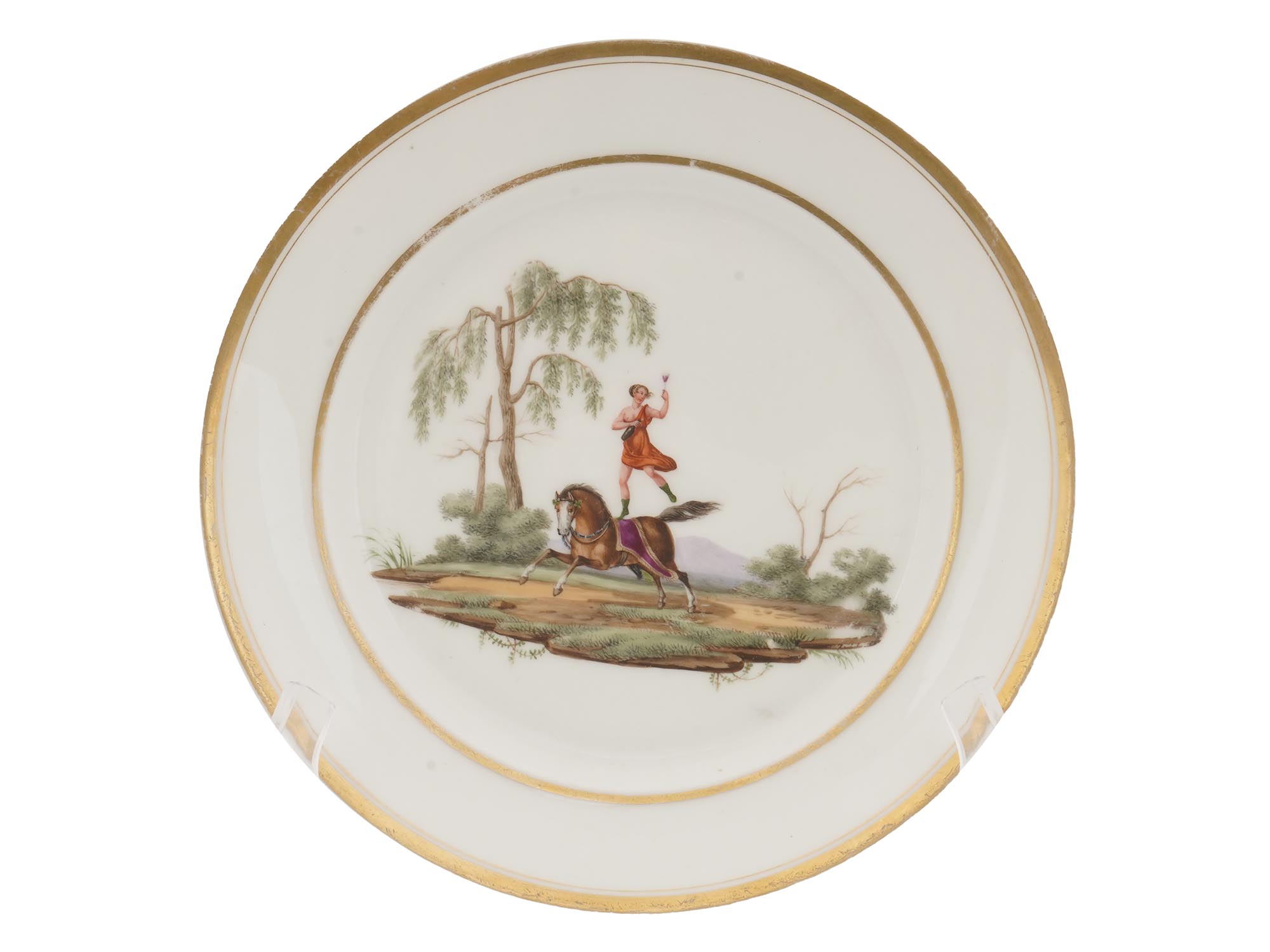 ANTIQUE EARLY DERBY HAND PAINTED PORCELAIN PLATE PIC-0